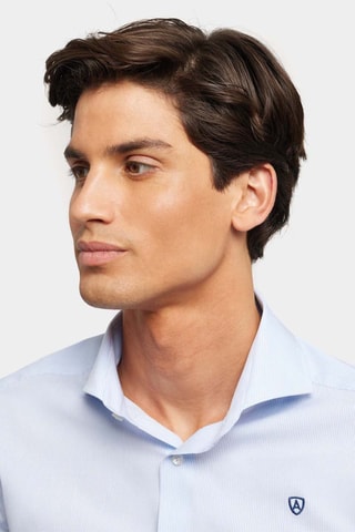 Camisa slim - Azul-celeste - Azul