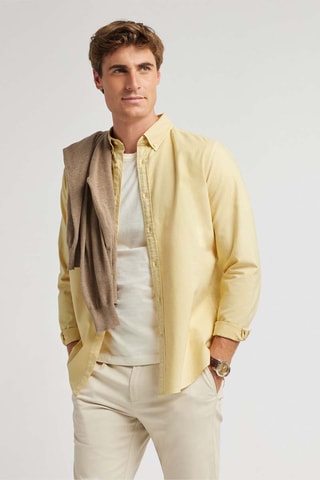 Chemise regular en coton biologique - Jaune
