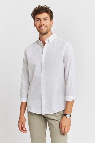 Chemise regular en lin - Blanc