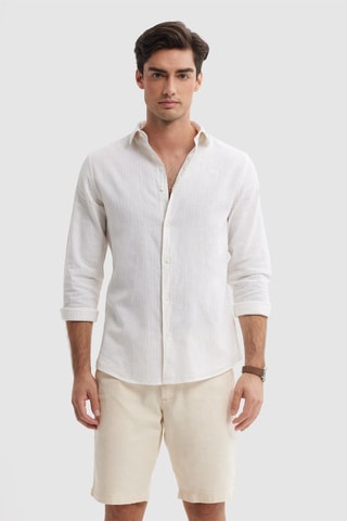 Chemise regular en lin - Jaune