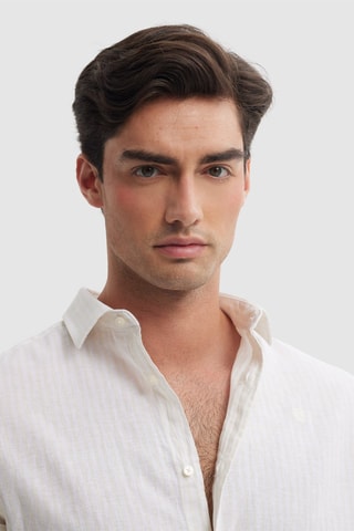 Chemise regular en lin - Jaune