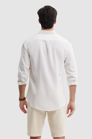 Chemise regular en lin - Jaune