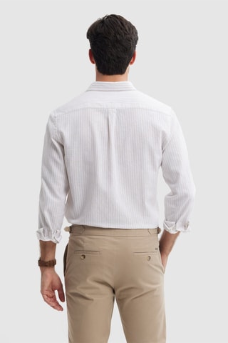 Chemise regular en lin - Beige