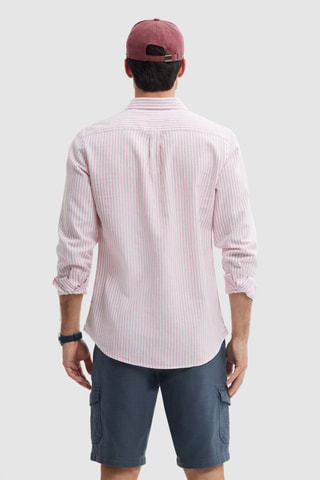 Chemise regular en lin - Corail