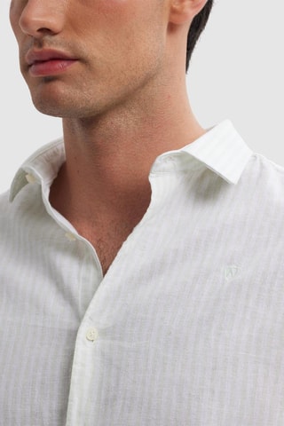 Chemise regular en lin - Vert