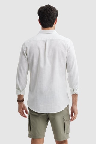 Chemise regular en lin - Vert