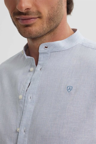 Chemise regular en lin - Bleu