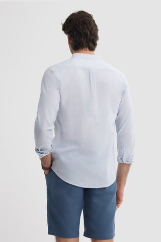 Chemise regular en lin - Bleu