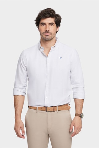 Chemise regular en coton biologique - Gris
