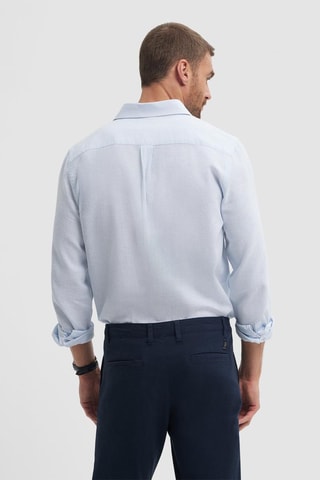 Chemise regular en lin - Bleu