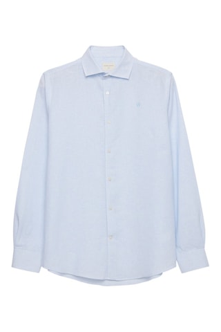 Chemise regular en lin - Bleu