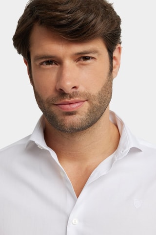 Camisa slim - Branco - Branco
