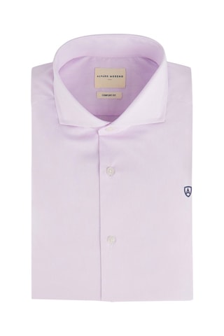 Camisa slim - Azul-celeste - Rosa