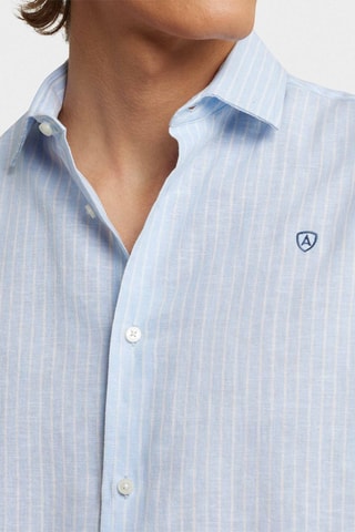 Chemise regular en lin - Bleu