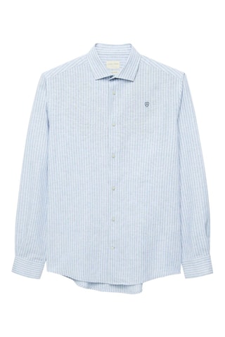 Chemise regular en lin - Bleu