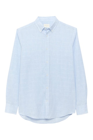 Chemise regular en lin - Bleu