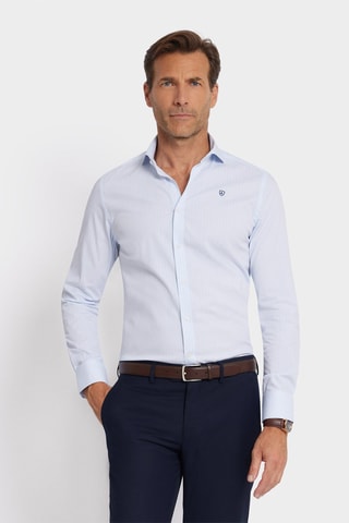 Camisa slim - Azul - Azul