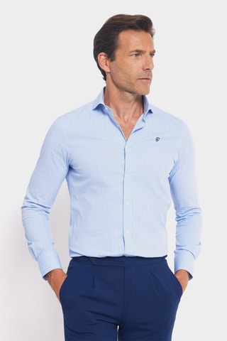 Camisa slim - Azul - Azul