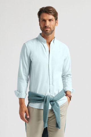 Chemise regular en coton biologique - Bleu clair