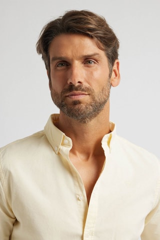 Chemise regular en coton biologique - Jaune