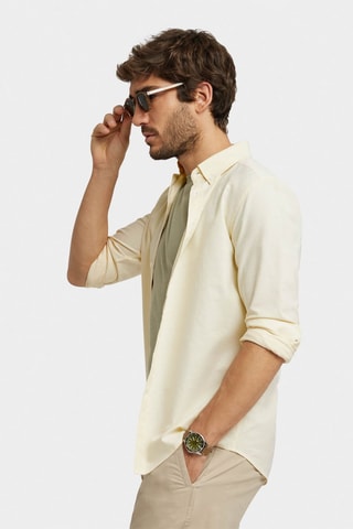 Chemise regular en coton biologique - Jaune