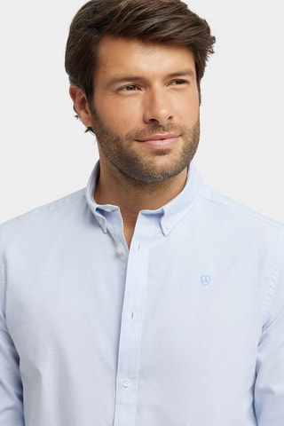 Chemise regular en coton biologique - Bleu