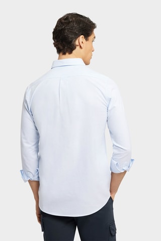 Chemise regular en coton biologique - Bleu