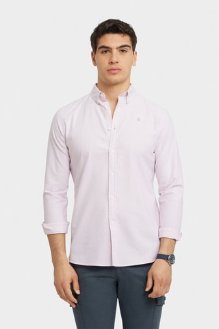 Chemise regular en coton biologique - Corail