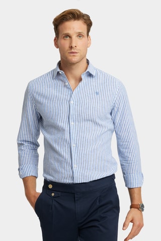 Chemise regular en lin - Bleu
