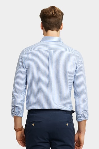 Chemise regular en lin - Bleu