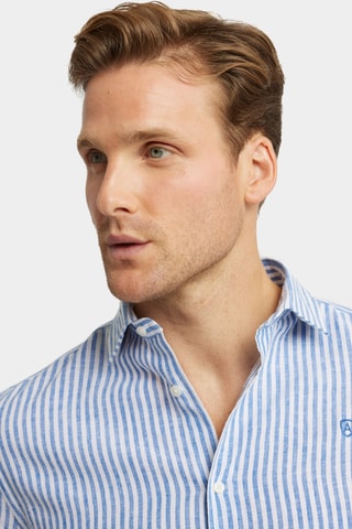 Chemise regular en lin - Bleu