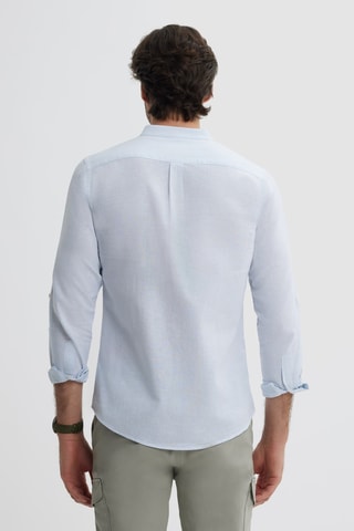 Chemise regular en lin - Bleu