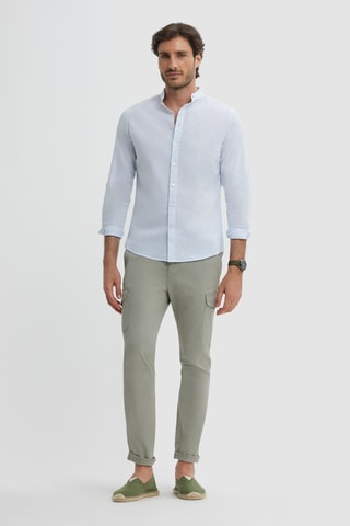 Chemise regular en lin - Bleu