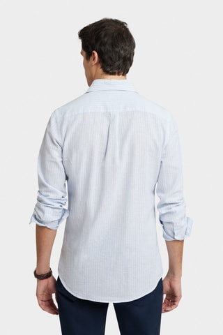 Chemise regular en lin - Bleu