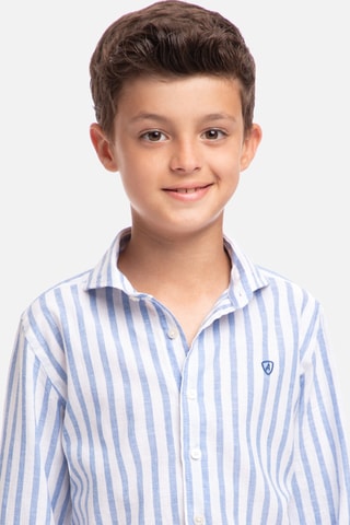 Chemise en lin - Bleu