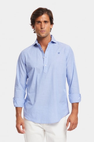 Polo en lin - Bleu marine