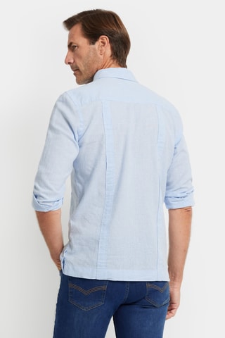 Chemise en lin - Bleu