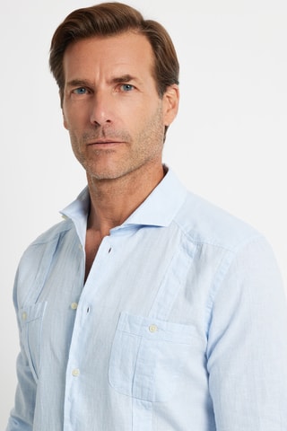 Chemise en lin - Bleu