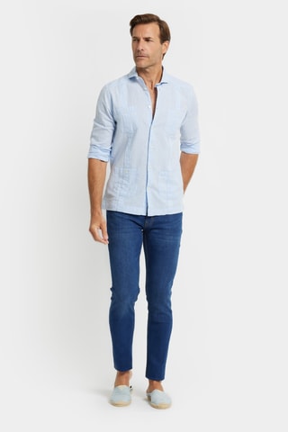 Chemise en lin - Bleu