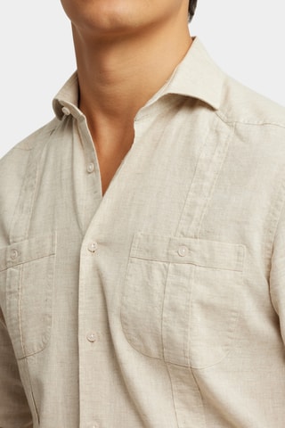 Chemise regular en lin - Beige