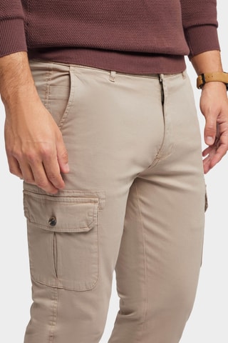 Calças cargo slim - Castanho