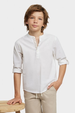 Chemise regular en lin - Blanc