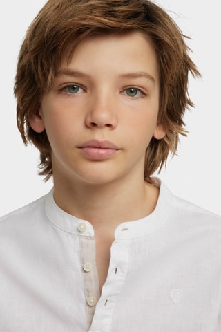Chemise regular en lin - Blanc