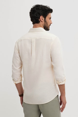 Chemise regular en lin - Jaune