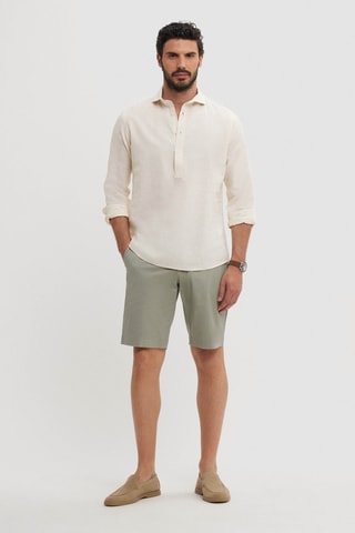 Chemise regular en lin - Jaune