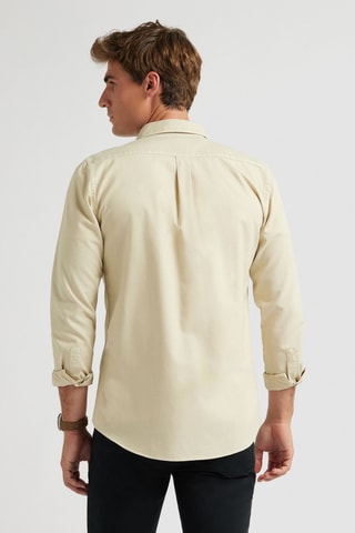 Chemise regular en coton biologique - Beige