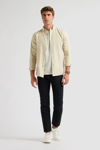 Chemise regular en coton biologique - Beige