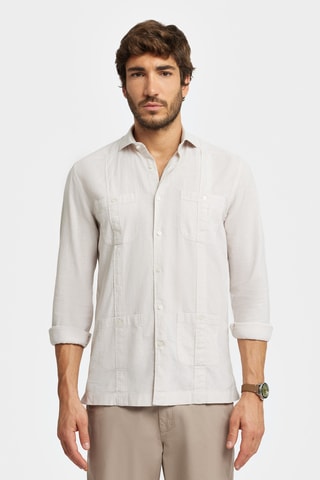 Chemise regular en lin - Beige