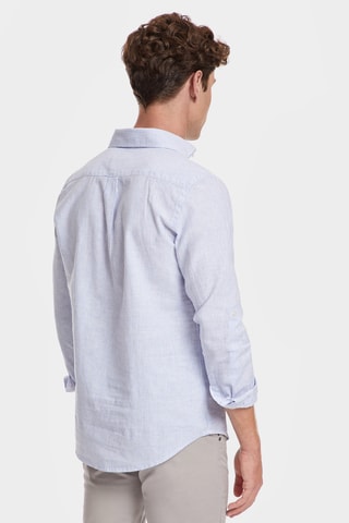 Polo en lin - Bleu