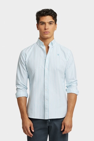 Chemise regular en coton biologique - Turquoise